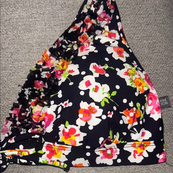 Kenneth Cole: Floral Halter Bikin - Vibrant Floral Print - Picture 3 of 3